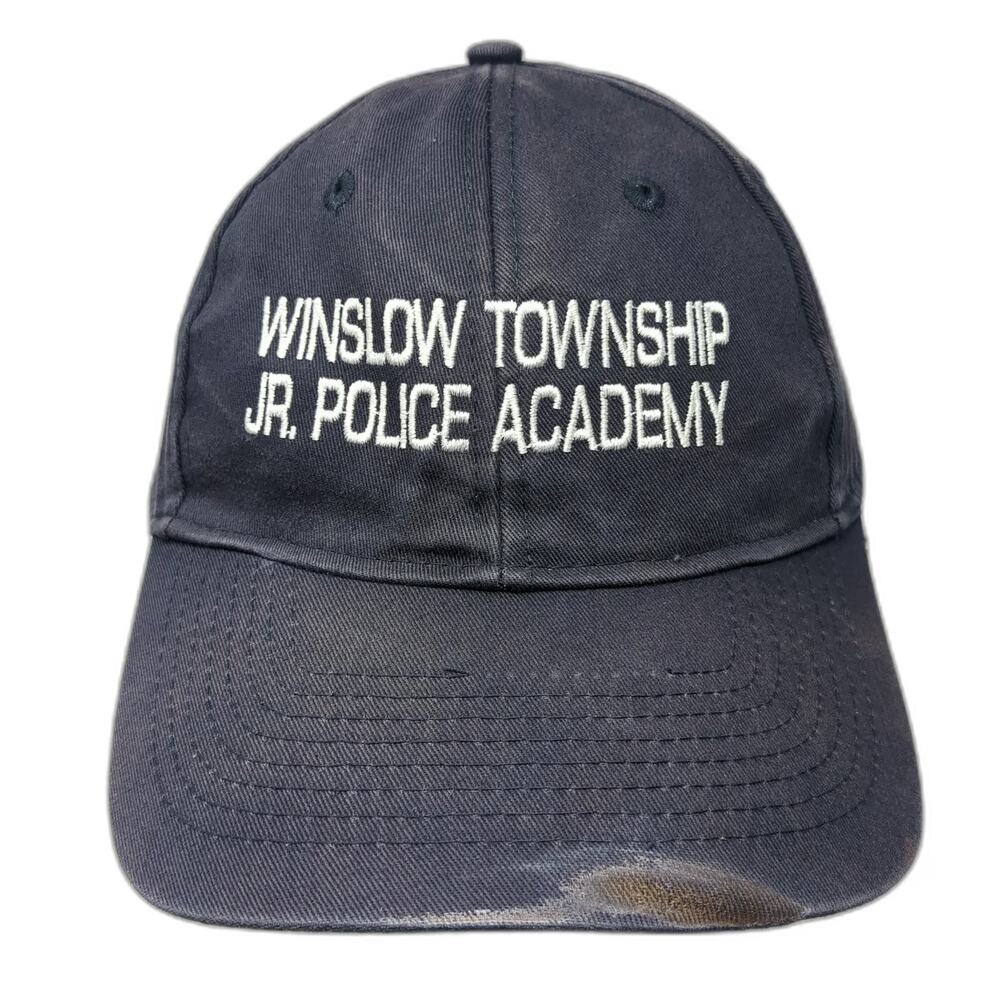 UltraClub Baseball Cap Blue White One Size Strapback Police Academy Hat Cotton